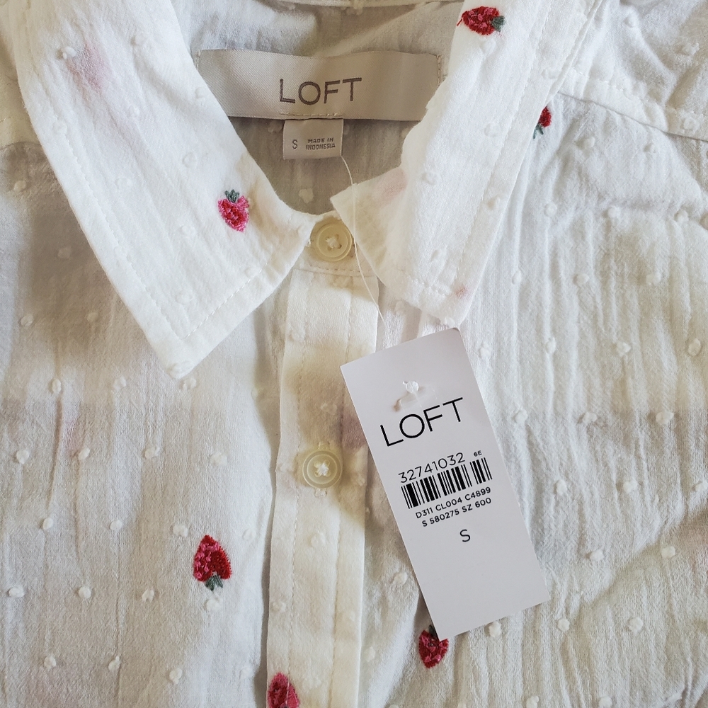 Loft Strawberry dress shirt